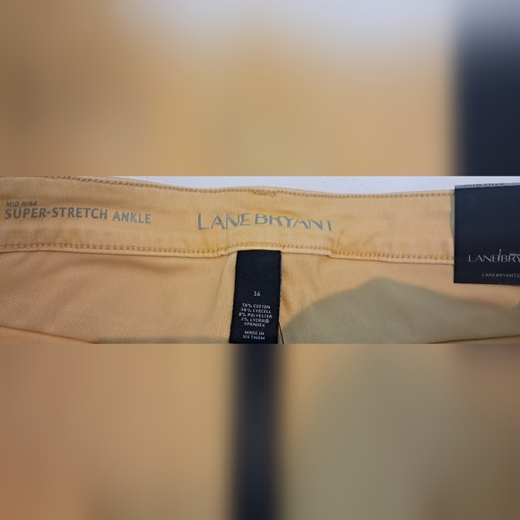 Lane Bryant Yellow Mid Rise Super Stretch Ankle Jeans Sz 16 NWT - Picture 4 of 10